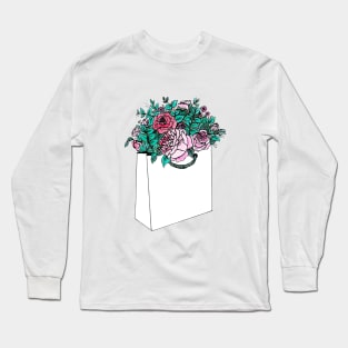 Flower Shopping Bag Long Sleeve T-Shirt